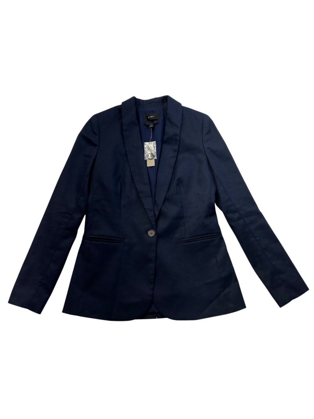 J Crew Womens Parke Blazer Linen Blend NWT Size 2 Tall Navy Blue Preppy Career